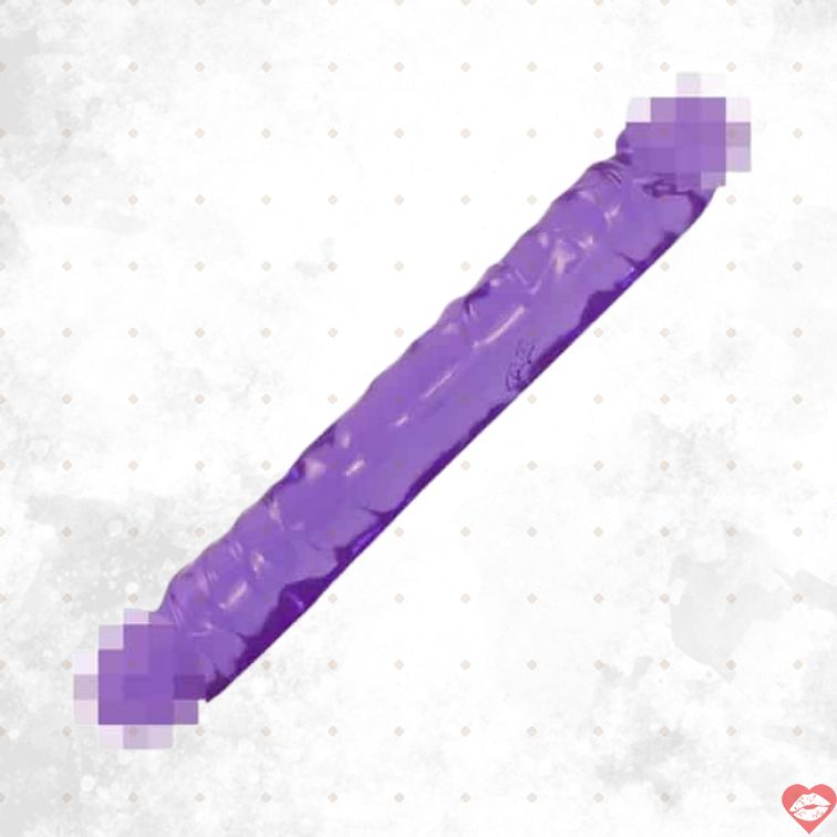 Crystal Jellies Double Dong 30.5cm Tím Liền Mạch 