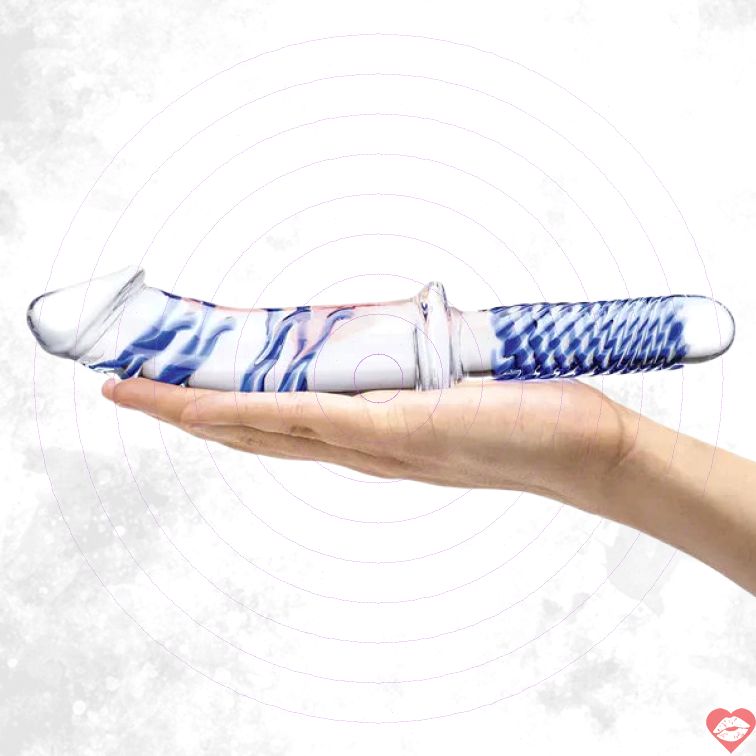 Dildo Kính 11Inch Kép Textured Siêu Mạnh Khoái Cảm 