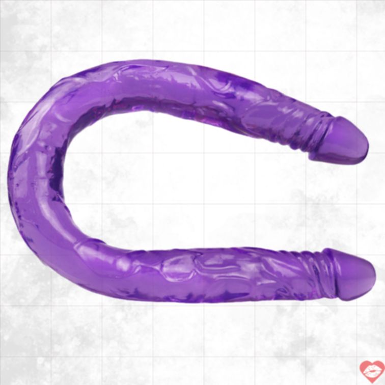 22 Inch Purple Double Dildo 55cm Hai Đầu Thực Tế 
