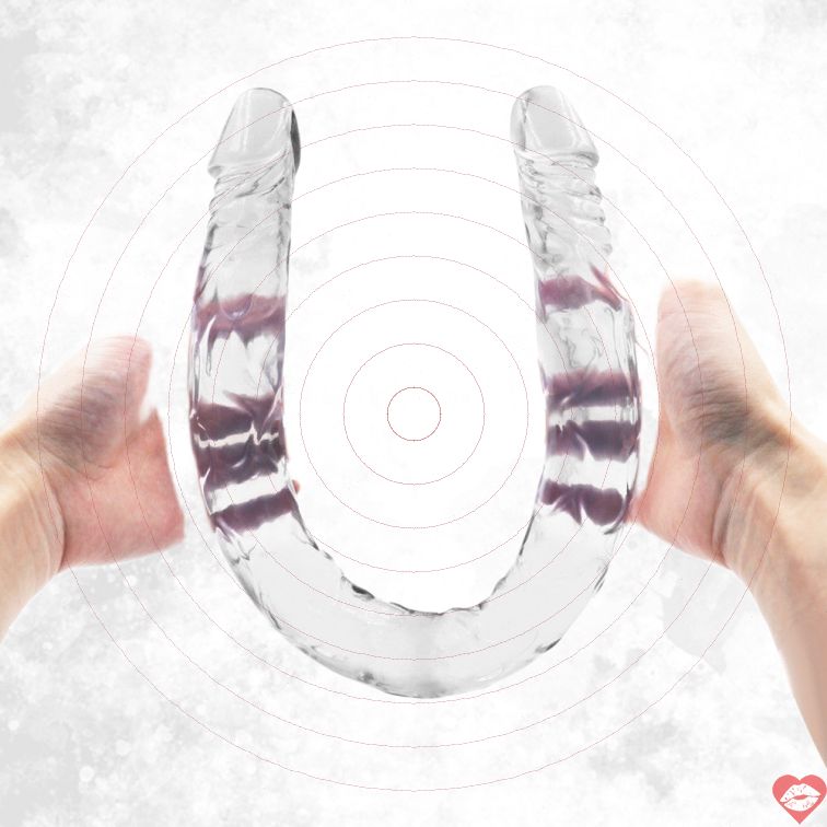 Jelly Dildo 21 Inch Đôi Đầu Uốn Thỏa Mãn Đôi Bên 