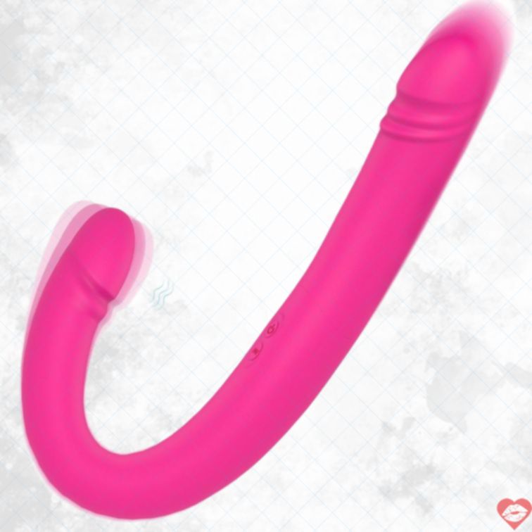 Fake 2 Đầu 43cm Hồng Dao Động Lesbian Dài Siêu 