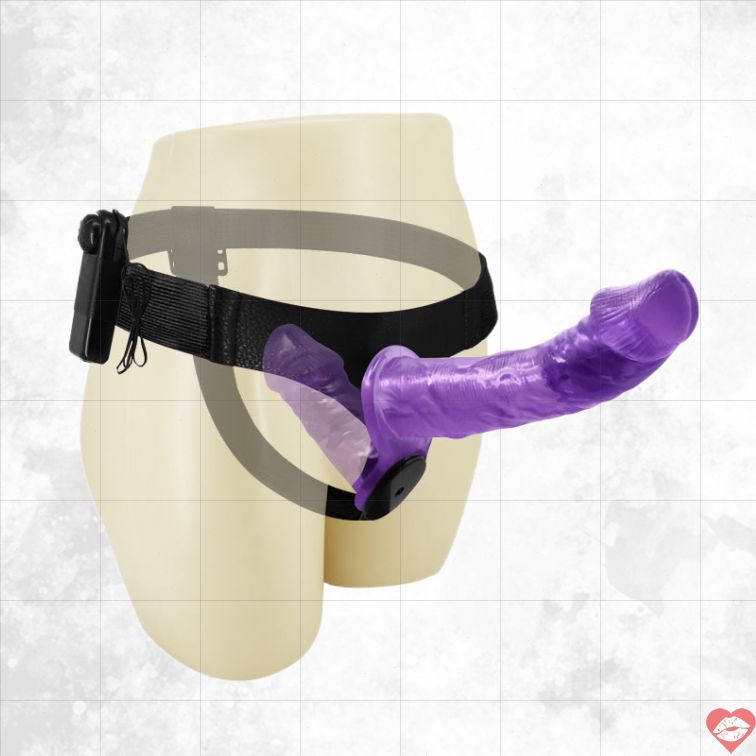 Strap On Tím Rung Đôi Đai Linh Hoạt Niềm Vui Đôi 