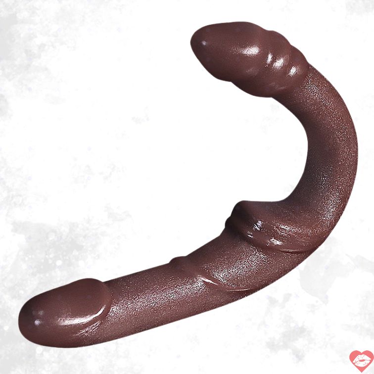 Dildo Đôi Cong G Nâu 33cm Không Đai 