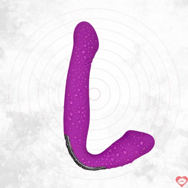 Dildo Đôi Tím Strapless 22cm Rung Sướng Đôi 