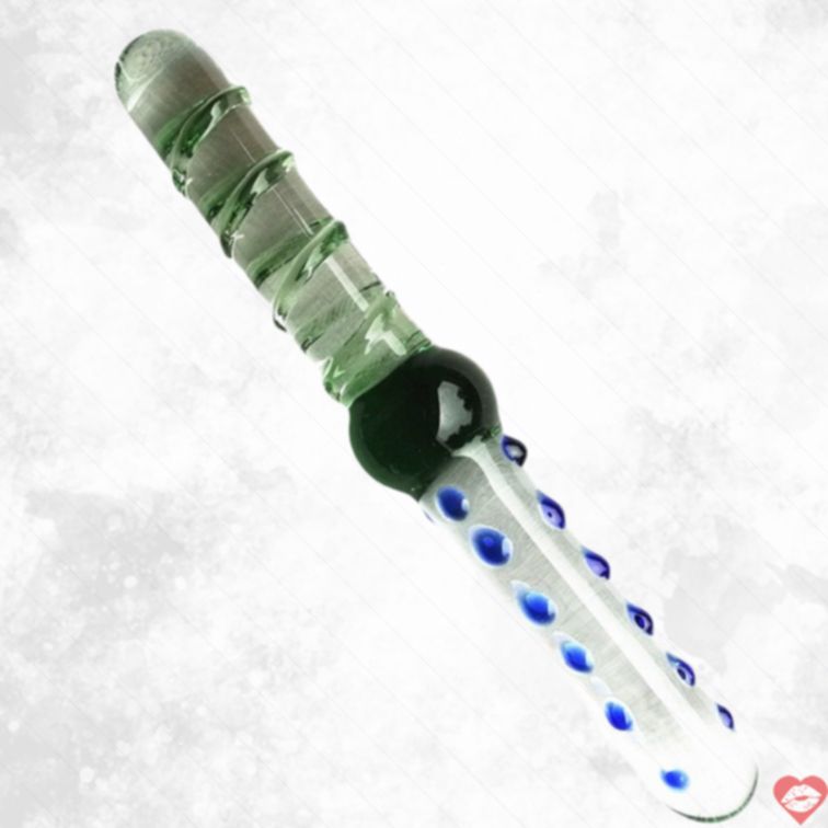 Green Glass Dildo Đôi Xanh 22.5cm Kết Cấu Thực 
