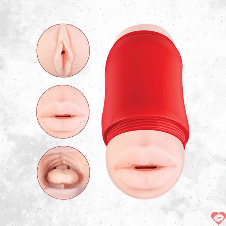 Delite Stroker 2 Lỗ Miệng Lồn Kép Siêu Thực 