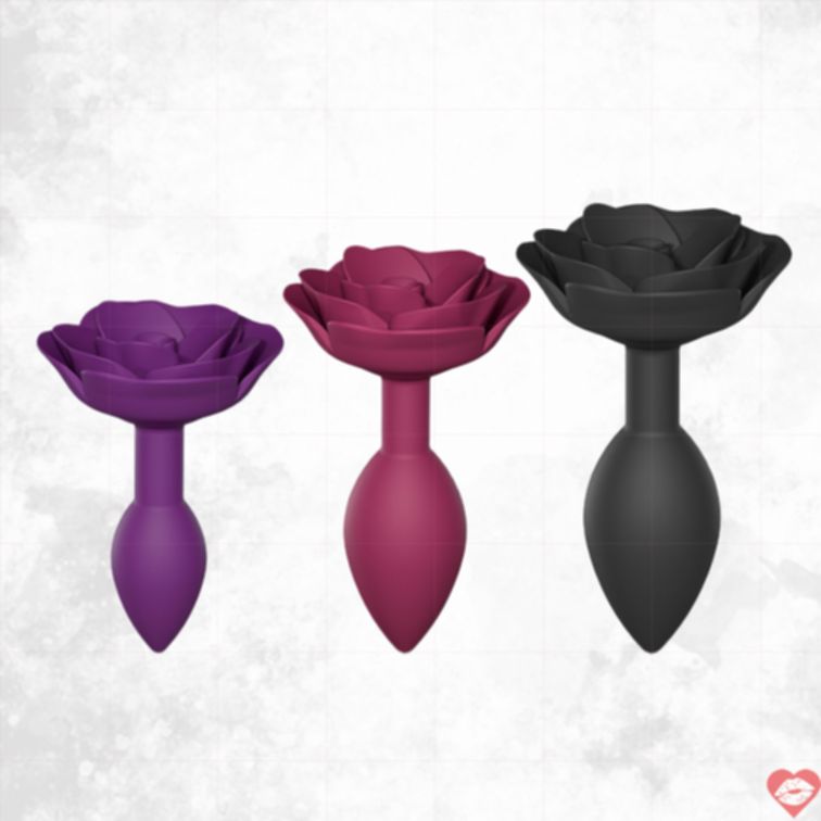 Open Roses Butt Plug Hồng Mịn Erotic Thanh Lịch 