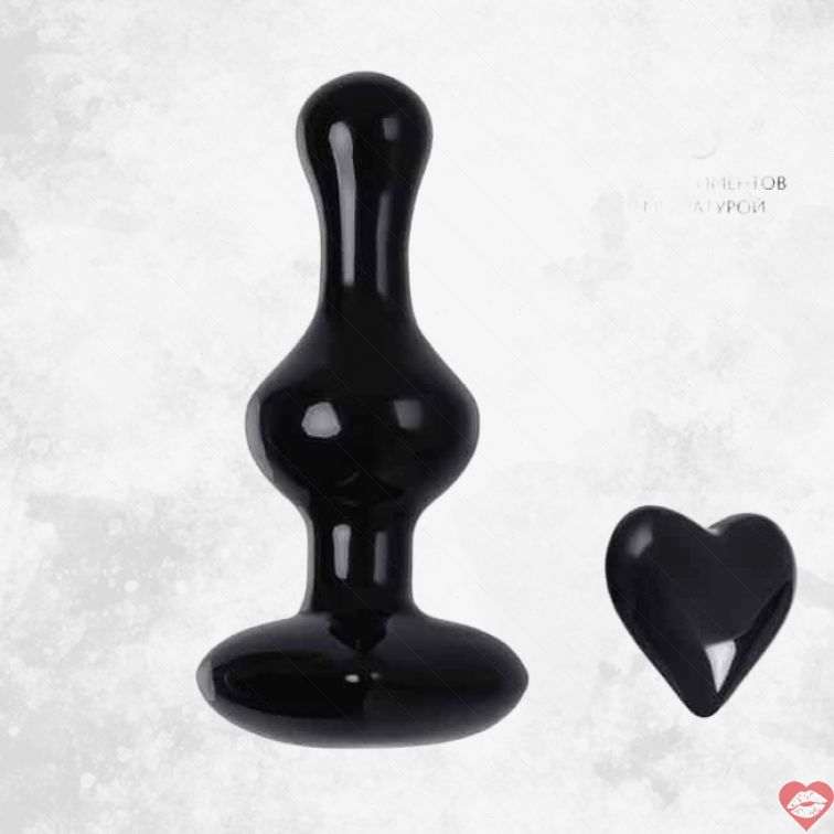 Sexus Shari Glass Plug Đen 3.4cm Kép Hậu Môn An Toàn 