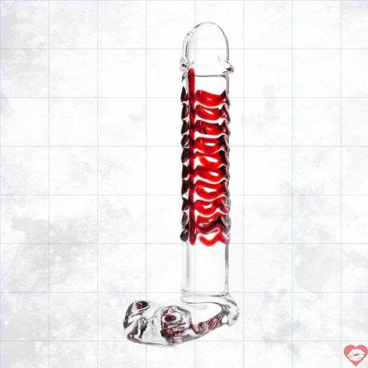 Sexus Glass Falloimitator 16cm Gân Đỏ Kích Mạnh 
