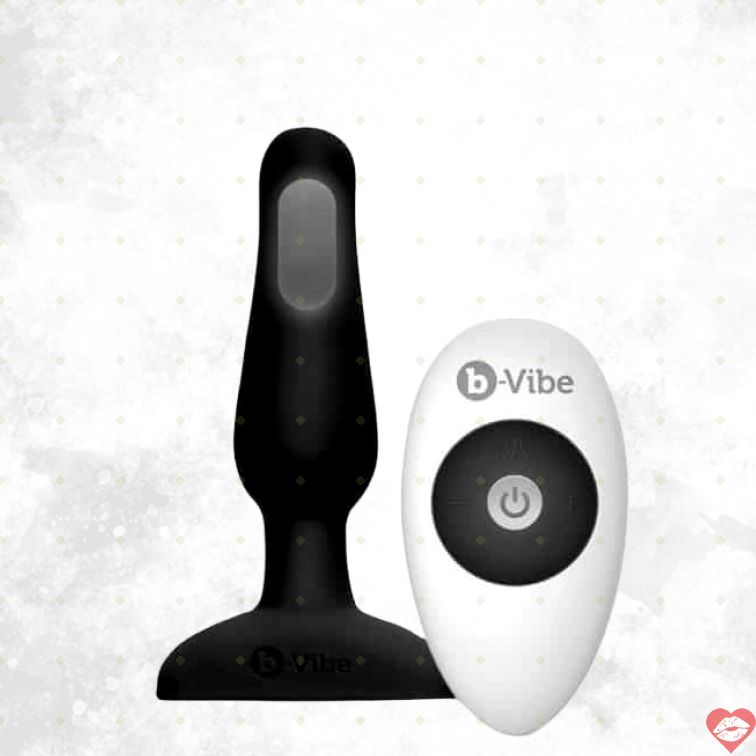 b-Vibe Novice Plug Đen Rung Remote 10cm Newbie 