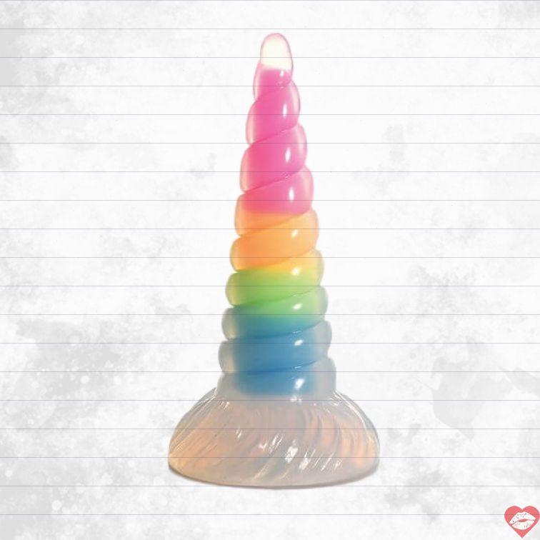Creature Cocks Uni Glow Dildo Cầu Vồng Xoáy 