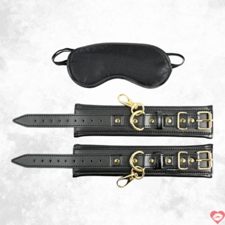 Sportsheets Còng Vàng Mắt Đen Bondage Sang Trọng Dục Tình 
