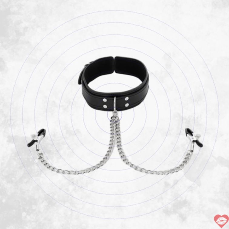 Sportsheets BDSM vòng cổ kẹp vú kích thích đôi 