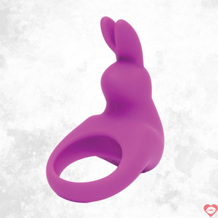 Cock ring Happy Rabbit tím sạc rung đôi kéo dài khoái cảm 
