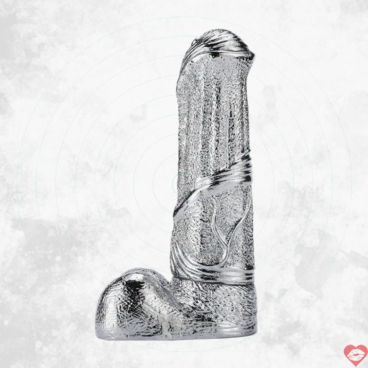 MT G-spot dildo kim loại bạc 17.5cm cứng cáp 