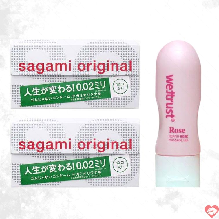 Sagami 0.02 Mỏng 12+2 Gel Rose 50ml Tự Nhiên Chân Thực Hoàn Hảo 