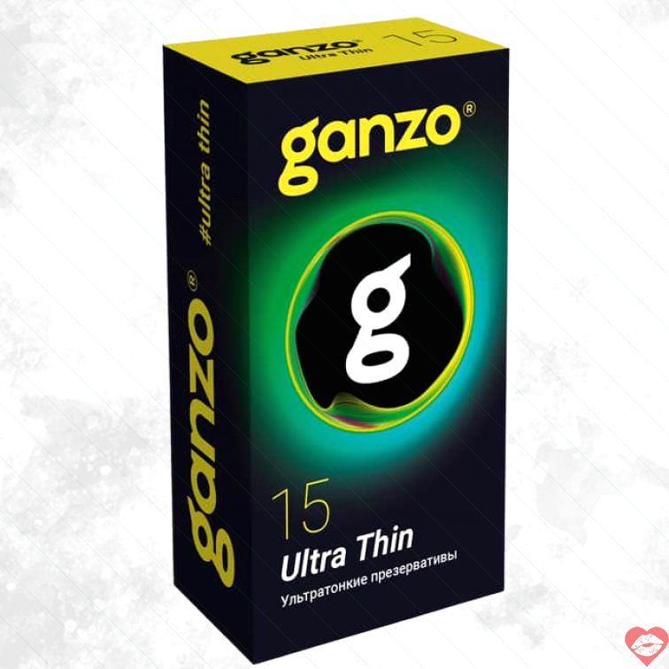 Ganzo Ultra Thin Cao Su 15pc Mỏng Tự Nhiên 