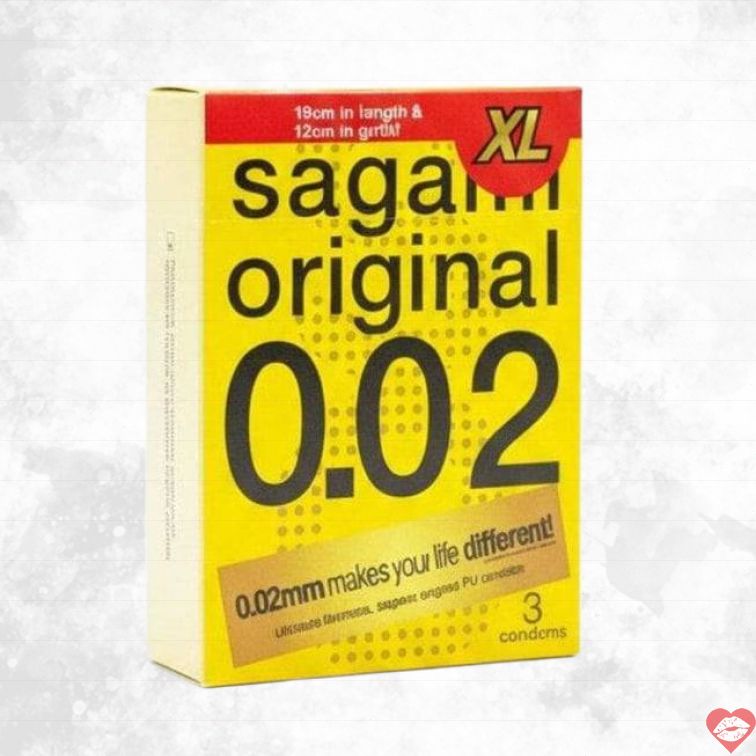 Sagami 0.02 XL 3cái Poly Mỏng An Toàn Lớn 