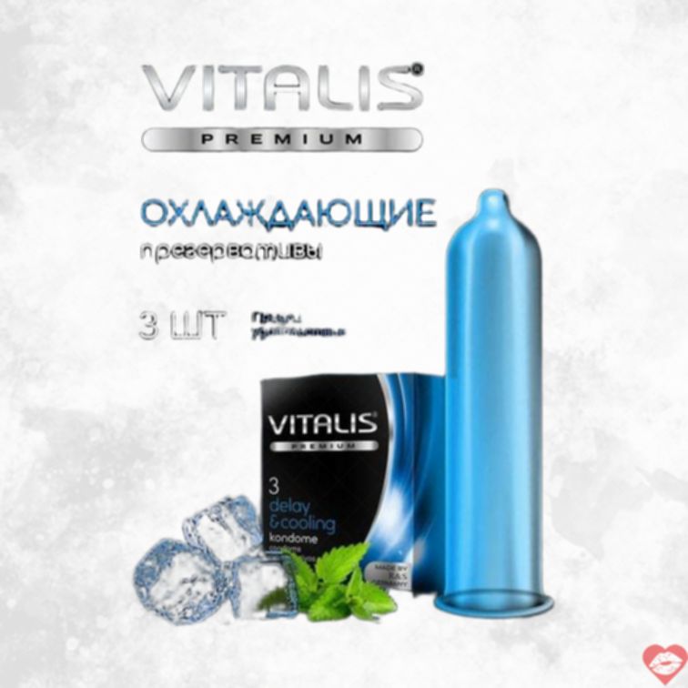 Bao Vitalis Premium Lạnh 18cm 3pc Kéo Dài Thỏa Mãn 