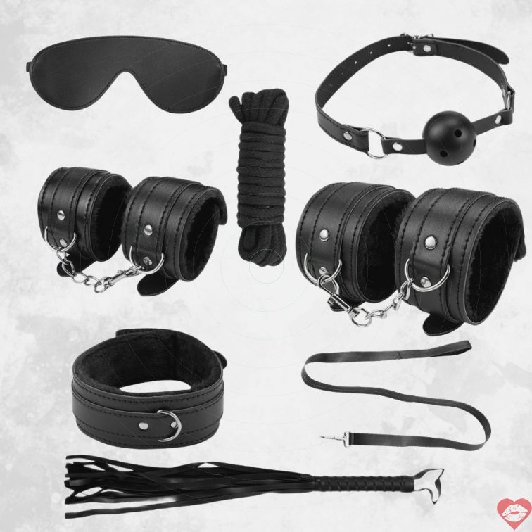 Bộ Nô Lệ Fluff Đen BDSM Mềm Hấp Dẫn Cuồng Nhiệt 