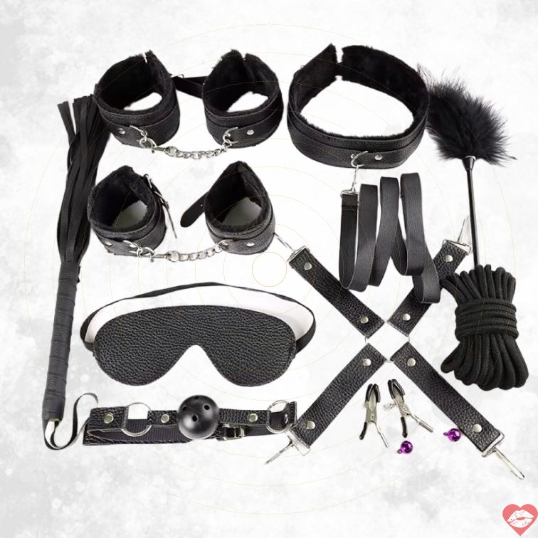 Bộ Trói MT 11 Món Đen BDSM Nồng Nhiệt Đam Mê Trói Buộc 
