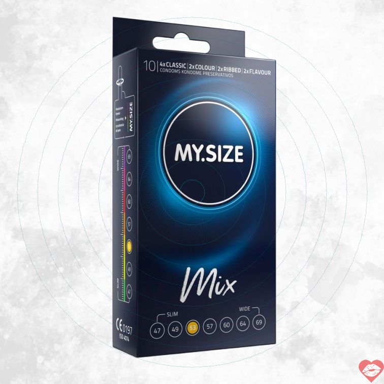 My.Size 53mm 10 Miếng Bao Mỏng Nhạy Cảm Chuẩn Đo 