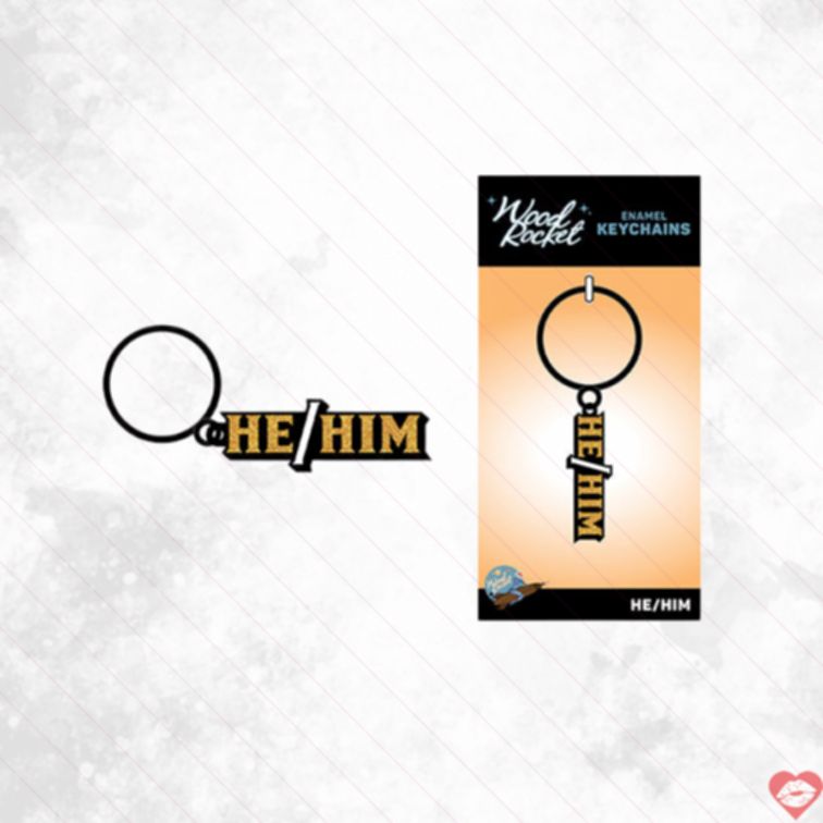 Pronoun Wood Rocket Móc Khóa Pride Lấp Lánh Tự Hào 