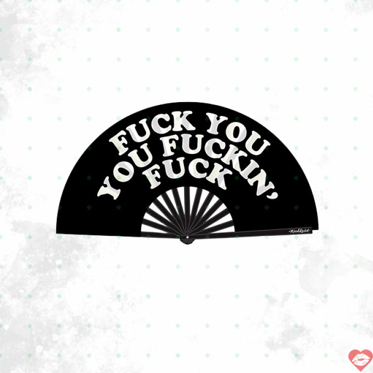 Wood Rocket Quạt Fuck You Gấp Hài Hước Nổi Loạn 