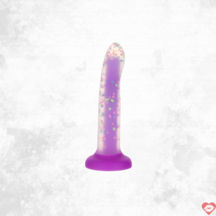 Addiction Rave Dildo Tím 20cm Lấp Lánh Uốn Cong Cuồng Nhiệt 