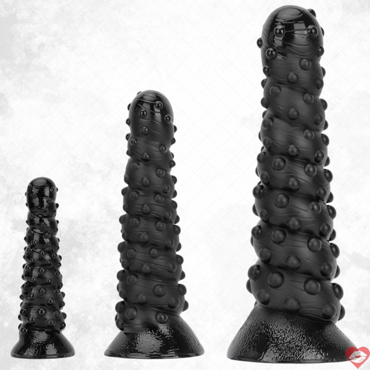 Bossy Dot Dildo Xoắn Đen 15