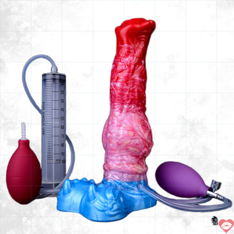 Dildo Ngựa Fantasy Phồng Phun Nước 2in1 Mềm Mãnh Liệt 