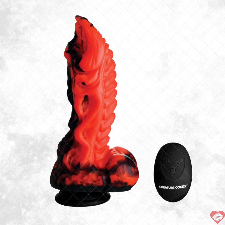 Creature Cocks Dragon Dildo Rung Đẩy Đỏ Đen Fantasy 