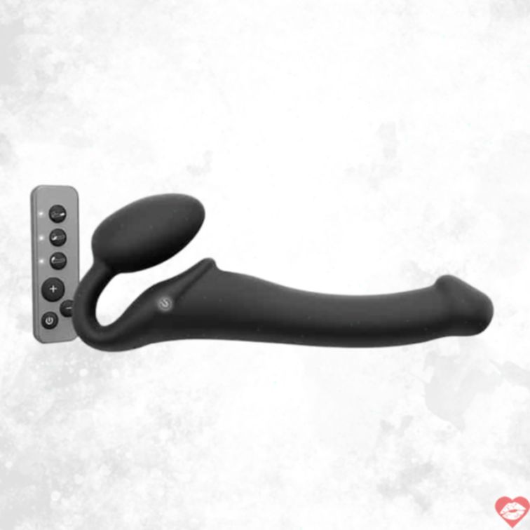 Strap-on 3 Motor Rung Pu Đen Mạnh Mẽ Gấp Ba Lần 