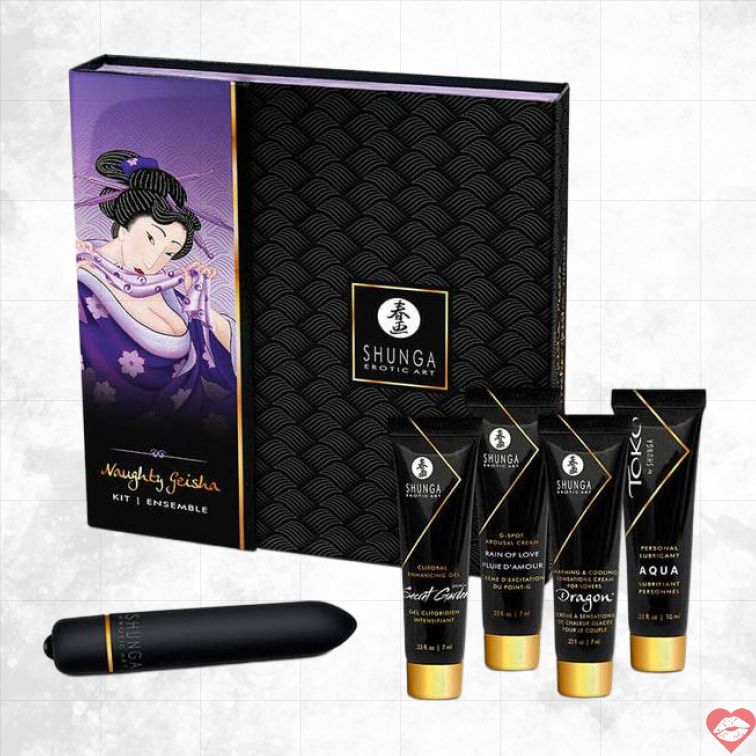 Shunga Naughty Geisha Set 5pc Rung Đen Khơi Dậy Đam Mê 