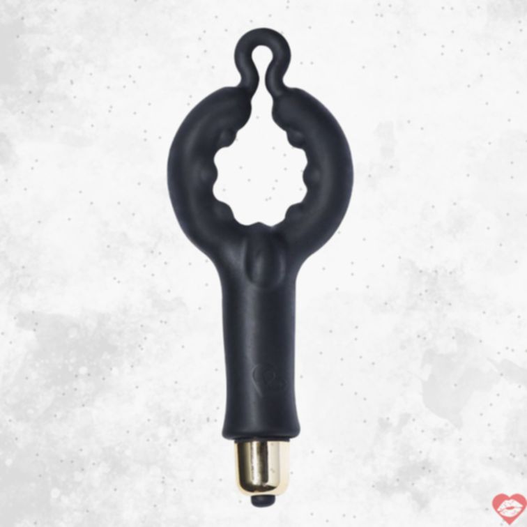 Rocks-Off Vòng Rung Đen Dương Vật Kéo Dài Chống Xuất Tinh 