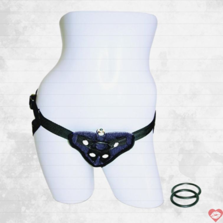 Strap-On Nhung Đen Sportsheets Bền Vững Quyến Rũ 