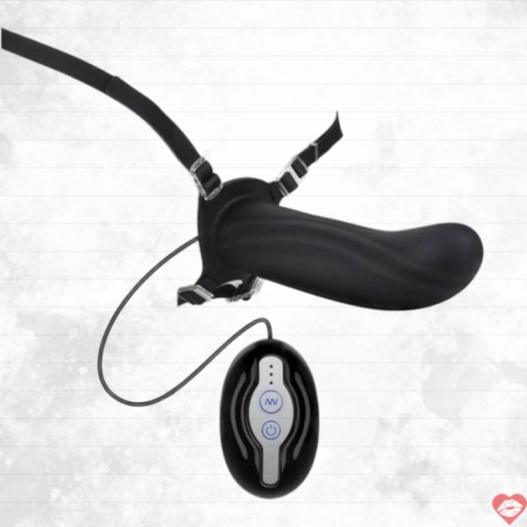 Mojo Ghia Hollow Strap-On Rung, Remote Đen Đỉnh 