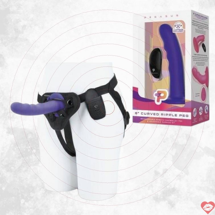 Strap-on Pegasus Tím Ripple Rung Cong, Sóng Khoái 