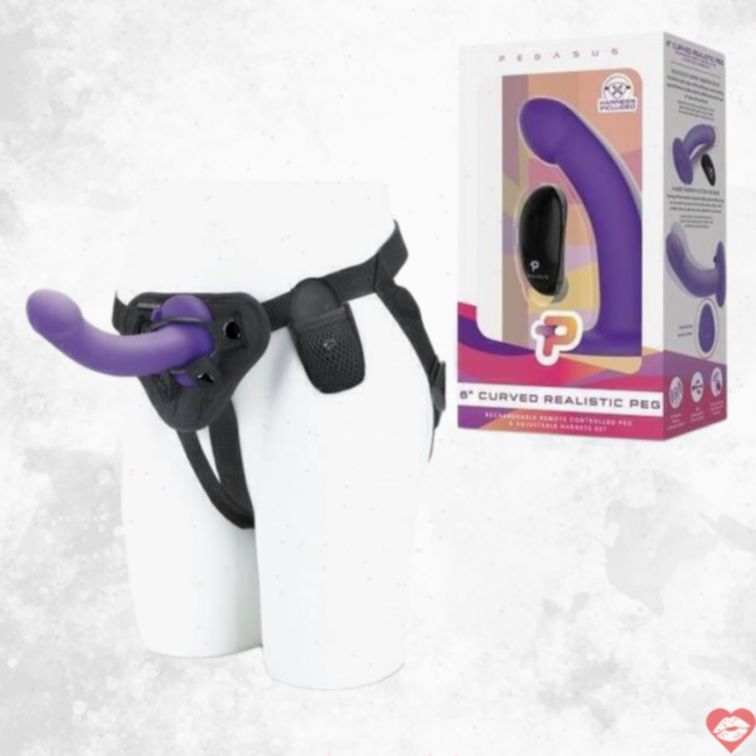 Pegasus Strapon Tím 15.2cm Rung Remote Đỉnh Cao 