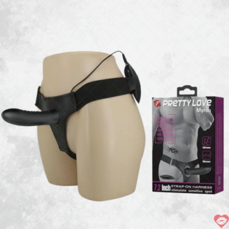 Strap-on Myron Baile Rung Đen 18cm Rỗng Đam Mê 
