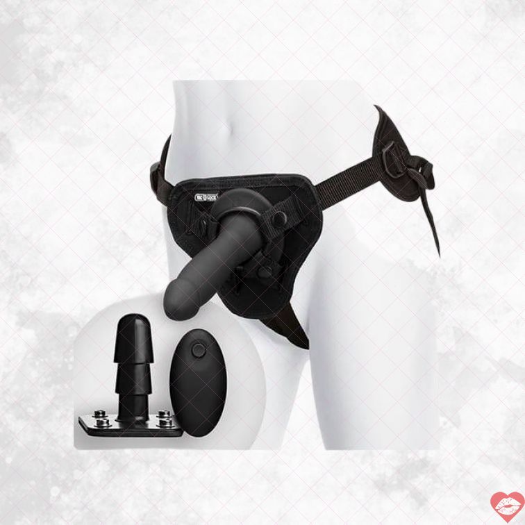 Doc Johnson Strap-on Rung Đen Từ Xa Mượt Mà Niềm Vui 