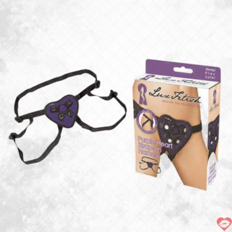 Lux Fetish Strapon Quần PVC Tím Tim Quyến Rũ Nóng 