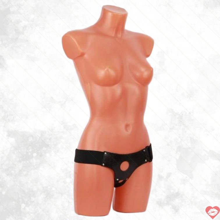 BDSM Arsenal Harness Da Đen Strap-on Mở Đẳng Cấp 