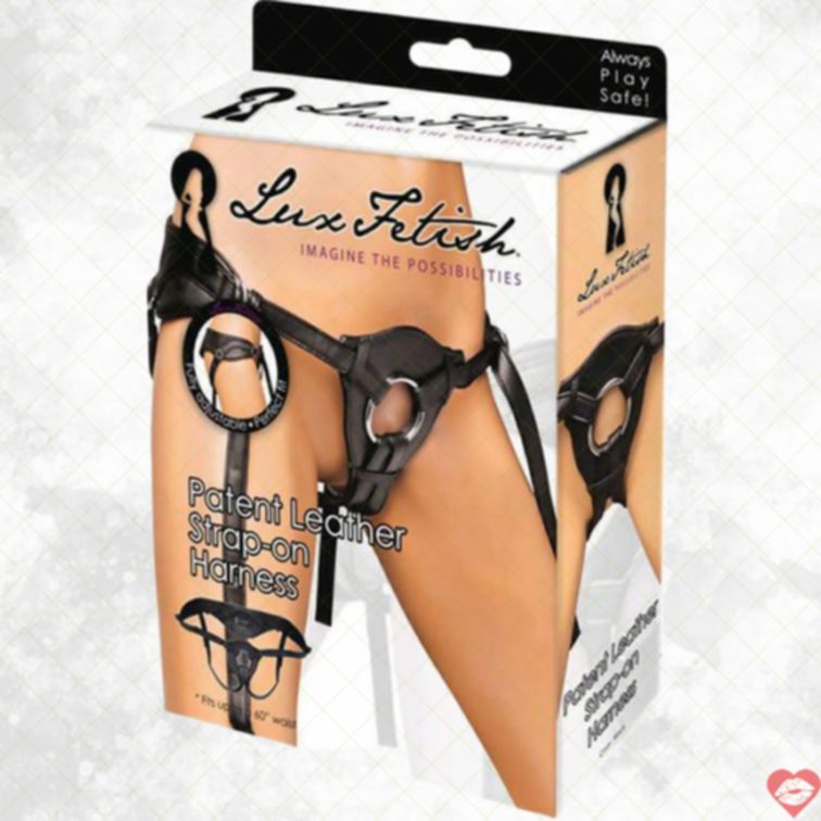Quần Strap-On Lux Fetish PVC Đen Quyến Rũ 