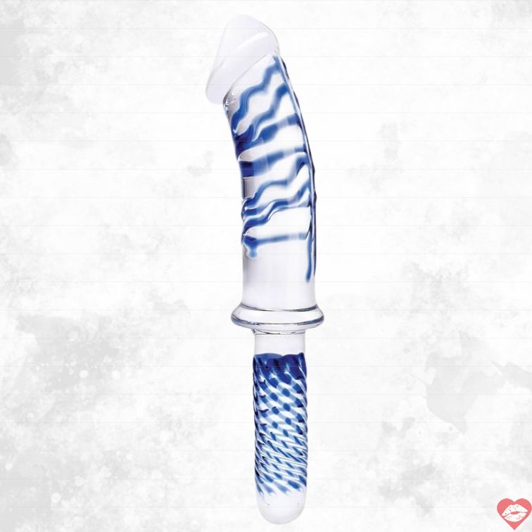 Glas Realistic Dildo Kính 30cm Tay Cầm Siêu Dày Dặn 